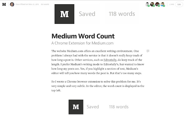 Medium Word Count chrome谷歌浏览器插件_扩展第1张截图