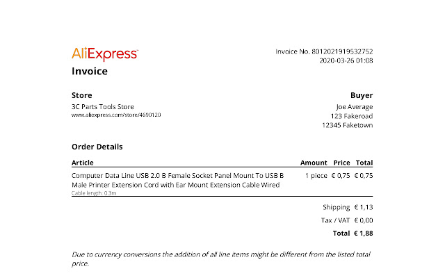 AliExpress Invoice Generator chrome谷歌浏览器插件_扩展第2张截图