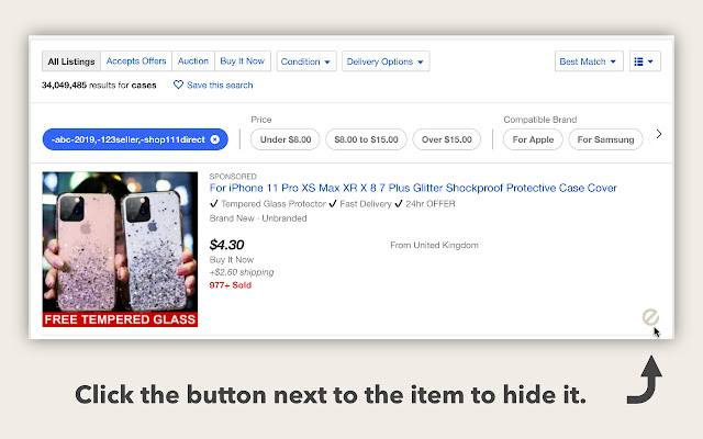 Hide eBay Items and Sellers chrome谷歌浏览器插件_扩展第2张截图
