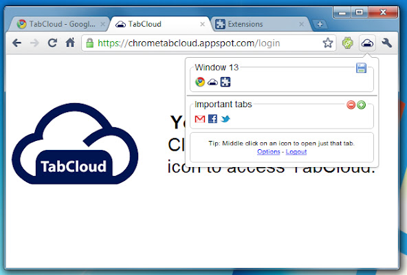 TabCloud chrome谷歌浏览器插件_扩展第2张截图