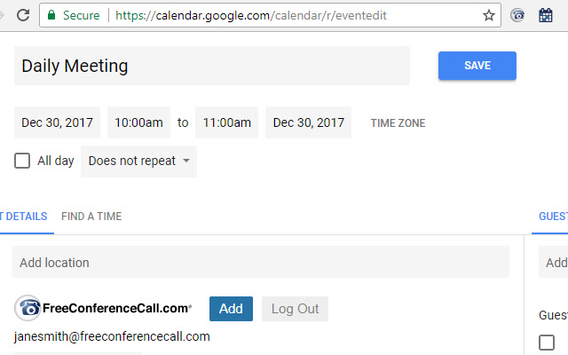 FreeConferenceCall.com Scheduler chrome谷歌浏览器插件_扩展第1张截图