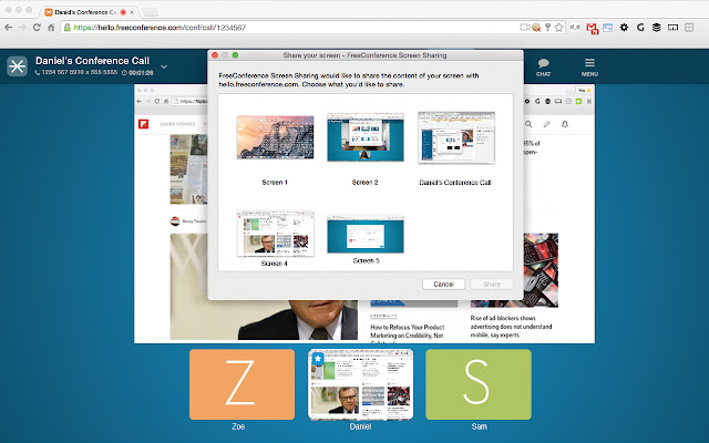 FreeConference Screen Sharing chrome谷歌浏览器插件_扩展第3张截图