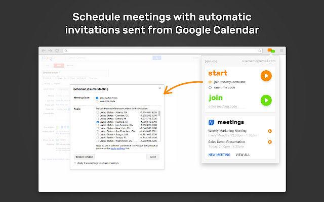 join.me for Google Calendar chrome谷歌浏览器插件_扩展第2张截图