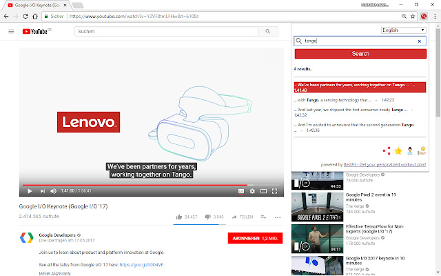 Keyword Search in YouTube Video chrome谷歌浏览器插件_扩展第2张截图