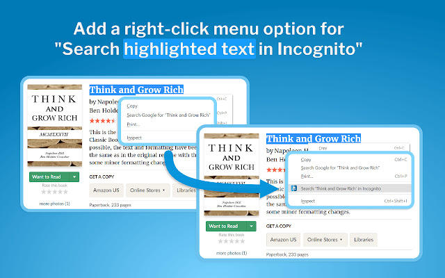 Right Click Search Incognito chrome谷歌浏览器插件_扩展第1张截图