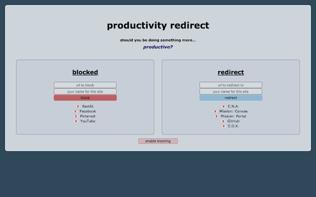 Productivity Redirect chrome谷歌浏览器插件_扩展第1张截图