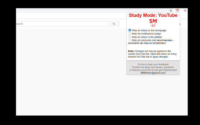 Study Mode: YouTube chrome谷歌浏览器插件_扩展第2张截图