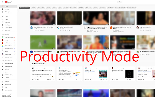 YouTube™ Productivity Mode chrome谷歌浏览器插件_扩展第2张截图