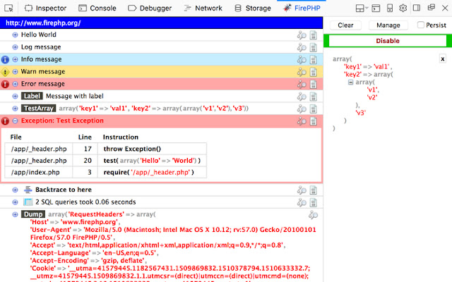 FirePHP (Official) chrome谷歌浏览器插件_扩展第1张截图