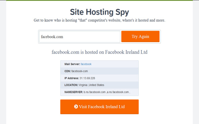 Site Hosting Spy chrome谷歌浏览器插件_扩展第1张截图