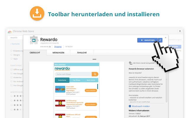 rewardo Cashback Deals Gutscheine und Rabatte chrome谷歌浏览器插件_扩展第2张截图