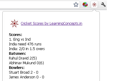 Cricket Scores chrome谷歌浏览器插件_扩展第1张截图