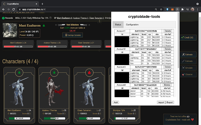 CryptoBlades Tool - Advanced chrome谷歌浏览器插件_扩展第2张截图