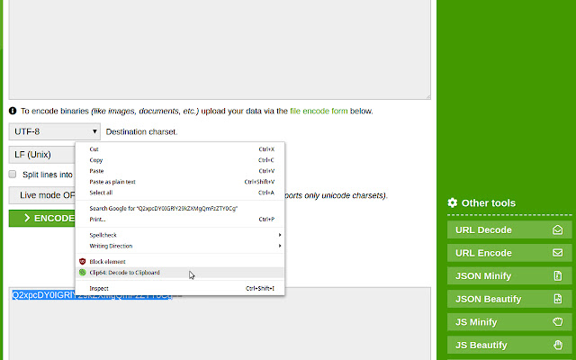 Clip64 Base64 Decoder chrome谷歌浏览器插件_扩展第2张截图