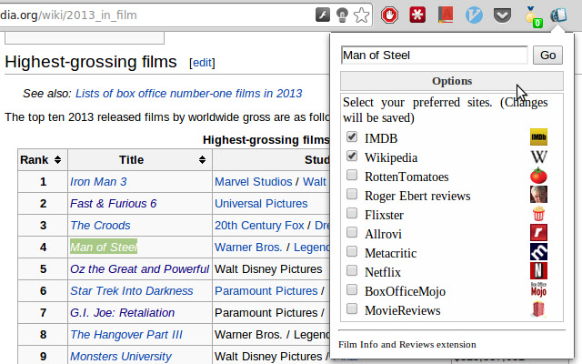 Film Info and Reviews chrome谷歌浏览器插件_扩展第2张截图