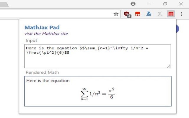 MathJax Pad chrome谷歌浏览器插件_扩展第1张截图
