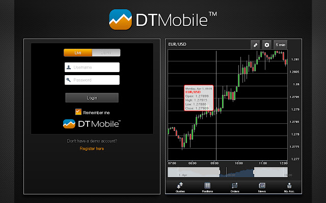 DTMobile - Trade Forex & CFDs chrome谷歌浏览器插件_扩展第1张截图