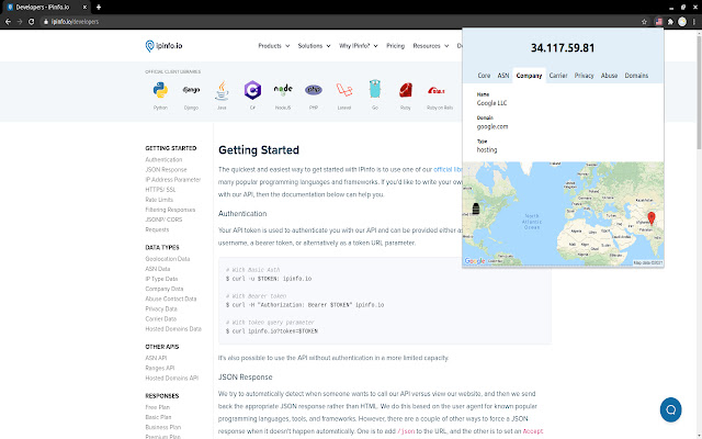 IP Address Information by IPinfo.io chrome谷歌浏览器插件_扩展第4张截图