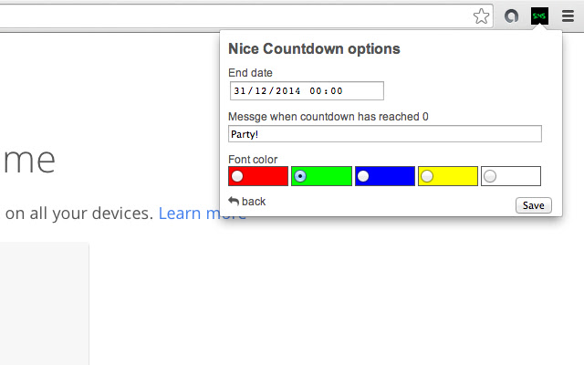 Nice Countdown chrome谷歌浏览器插件_扩展第2张截图