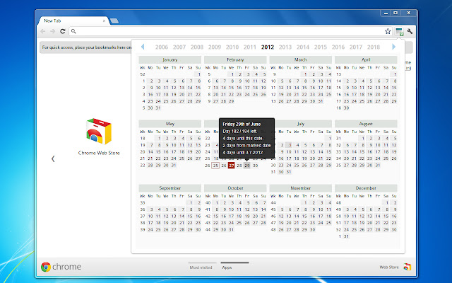 Calendar and Countdown chrome谷歌浏览器插件_扩展第1张截图