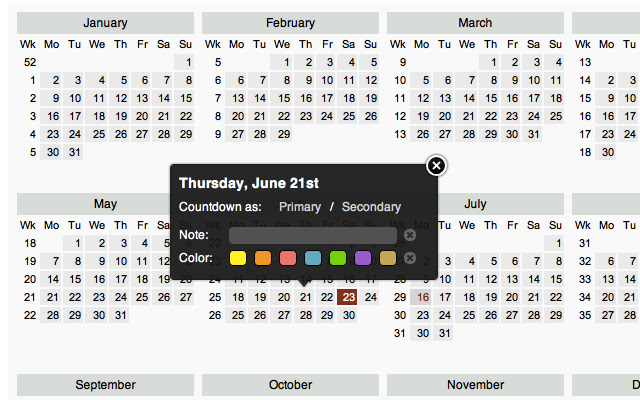 Calendar and Countdown chrome谷歌浏览器插件_扩展第4张截图