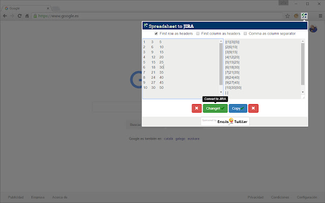 Spreadsheet to JIRA chrome谷歌浏览器插件_扩展第2张截图