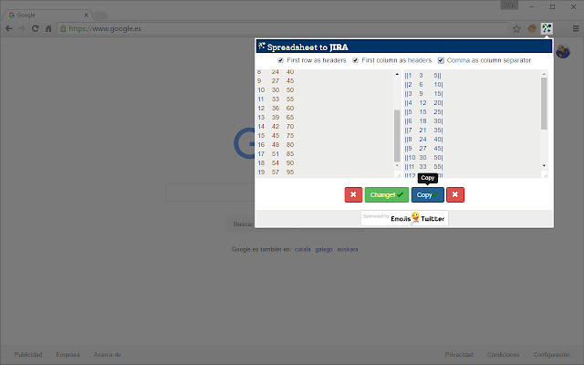 Spreadsheet to JIRA chrome谷歌浏览器插件_扩展第3张截图