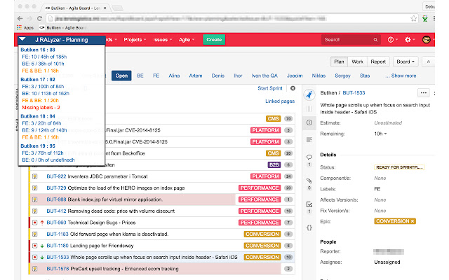 JIRALyzer for JIRA chrome谷歌浏览器插件_扩展第2张截图