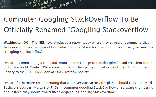 Programming to Googling StackOverflow chrome谷歌浏览器插件_扩展第1张截图