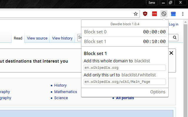 Dawdle Block chrome谷歌浏览器插件_扩展第1张截图