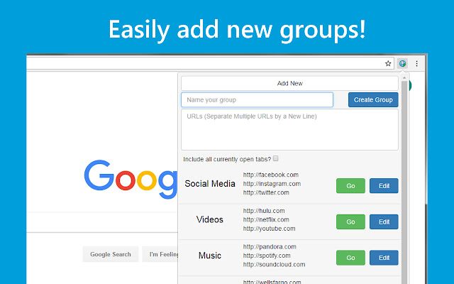 URL Group Manager chrome谷歌浏览器插件_扩展第2张截图