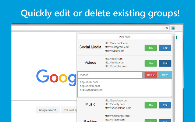 URL Group Manager chrome谷歌浏览器插件_扩展第3张截图