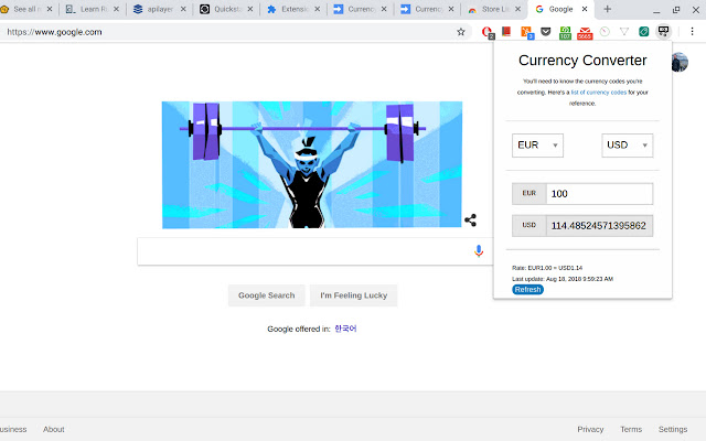 Popup Currency Converter chrome谷歌浏览器插件_扩展第3张截图