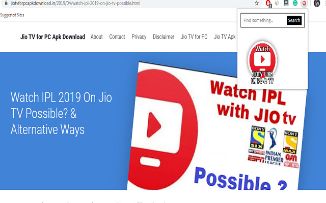 Watch JioTV Live on PC & Android TV-Guide chrome谷歌浏览器插件_扩展第1张截图