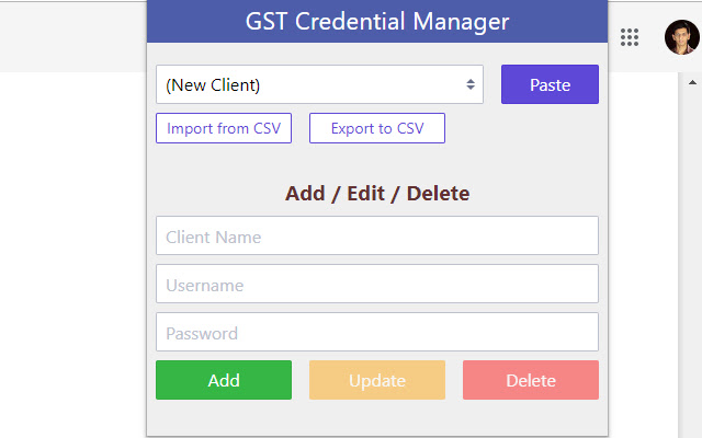 GST Credential Manager chrome谷歌浏览器插件_扩展第1张截图