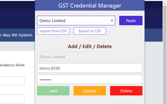 GST Credential Manager chrome谷歌浏览器插件_扩展第2张截图