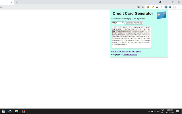 Credit Card Generator chrome谷歌浏览器插件_扩展第2张截图