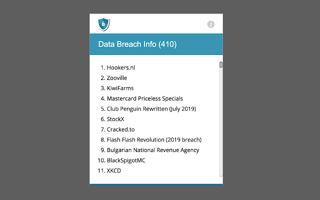 Data Breach Info chrome谷歌浏览器插件_扩展第1张截图