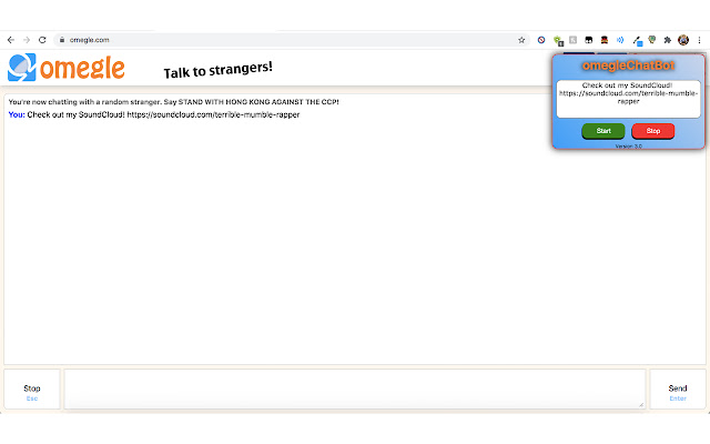 omegleChatBot chrome谷歌浏览器插件_扩展第1张截图