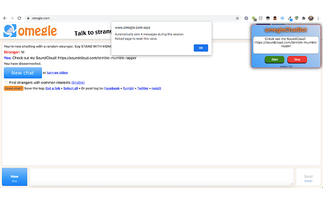 omegleChatBot chrome谷歌浏览器插件_扩展第2张截图