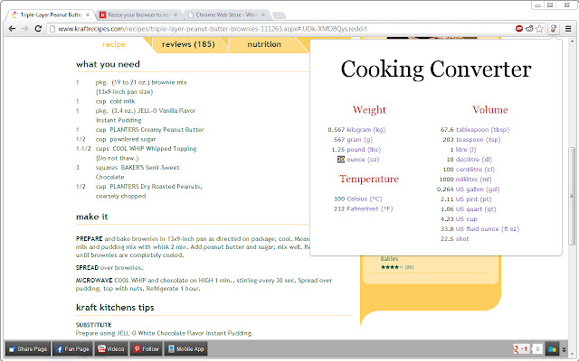 Cooking Converter chrome谷歌浏览器插件_扩展第2张截图