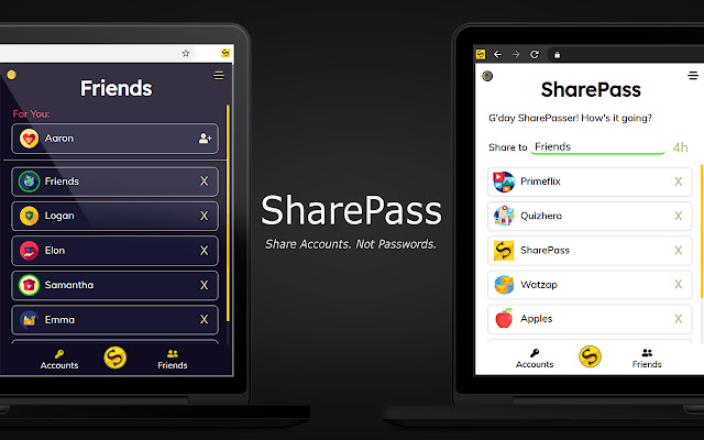 SharePass - Share Accounts. Not Passwords. chrome谷歌浏览器插件_扩展第1张截图