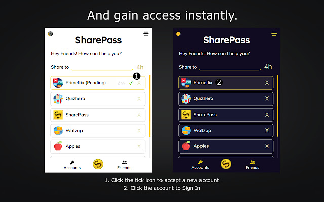 SharePass - Share Accounts. Not Passwords. chrome谷歌浏览器插件_扩展第3张截图