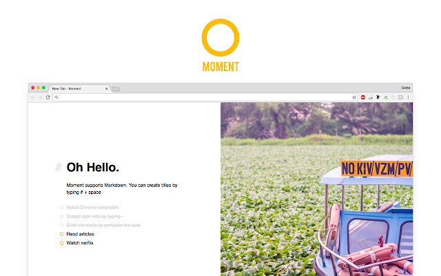 Moment - New Tab Markdown notes & task list chrome谷歌浏览器插件_扩展第1张截图