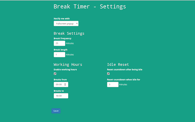 Break Timer chrome谷歌浏览器插件_扩展第4张截图