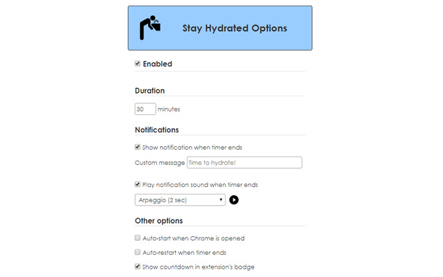 Stay Hydrated chrome谷歌浏览器插件_扩展第4张截图