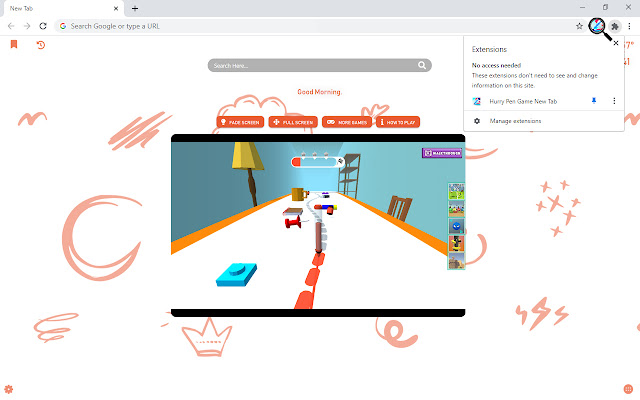Hurry Pen Game New Tab chrome谷歌浏览器插件_扩展第1张截图