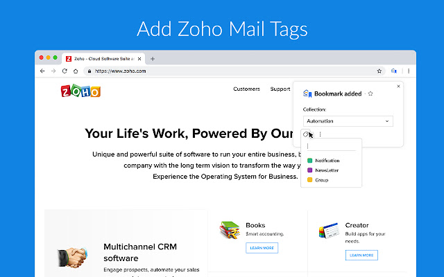 Zoho Mail Bookmarks chrome谷歌浏览器插件_扩展第3张截图