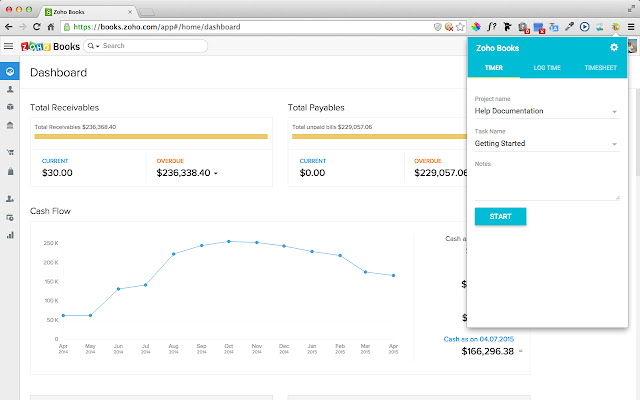 Zoho Books Timer chrome谷歌浏览器插件_扩展第1张截图