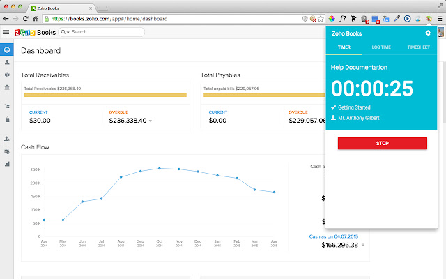 Zoho Books Timer chrome谷歌浏览器插件_扩展第2张截图